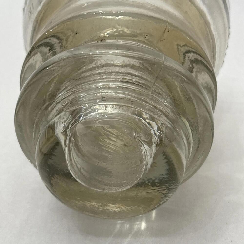 Glass Insulator Whitall Tatum Co. No. 1 Made in USA 42 - 46, Clear Glass - Picture 6 of 6